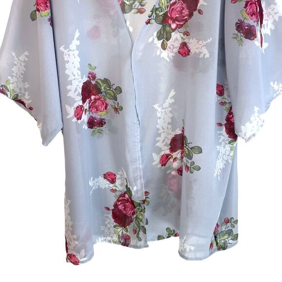 Kimono Floral Swimcover Cardigan - Picture 4 of 6